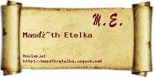Masáth Etelka névjegykártya